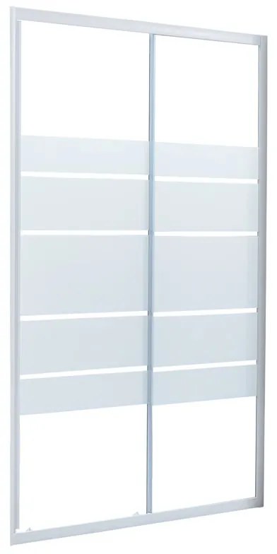 Porta doccia scorrevole L 137-140 cm x H 185 cm per nicchia in vetro serigrafato SP. 4 mm, profilo lucido bianco, serie Essential