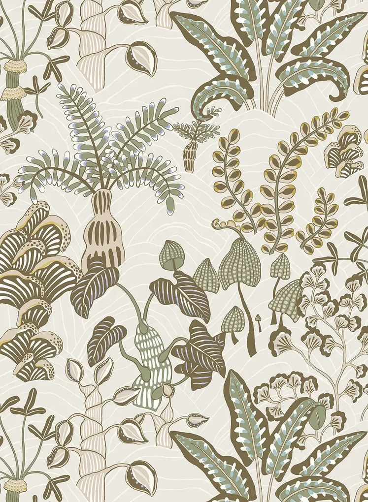 Josephine Munsey Carta da parati Woodland Floor - Soft Olive