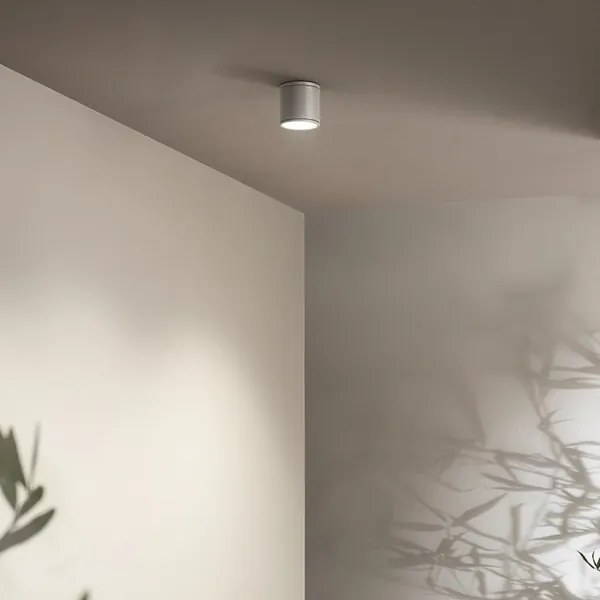 Plafoniera per esterni JUBO in alluminio Silver con diffusore in vetro D9 cm