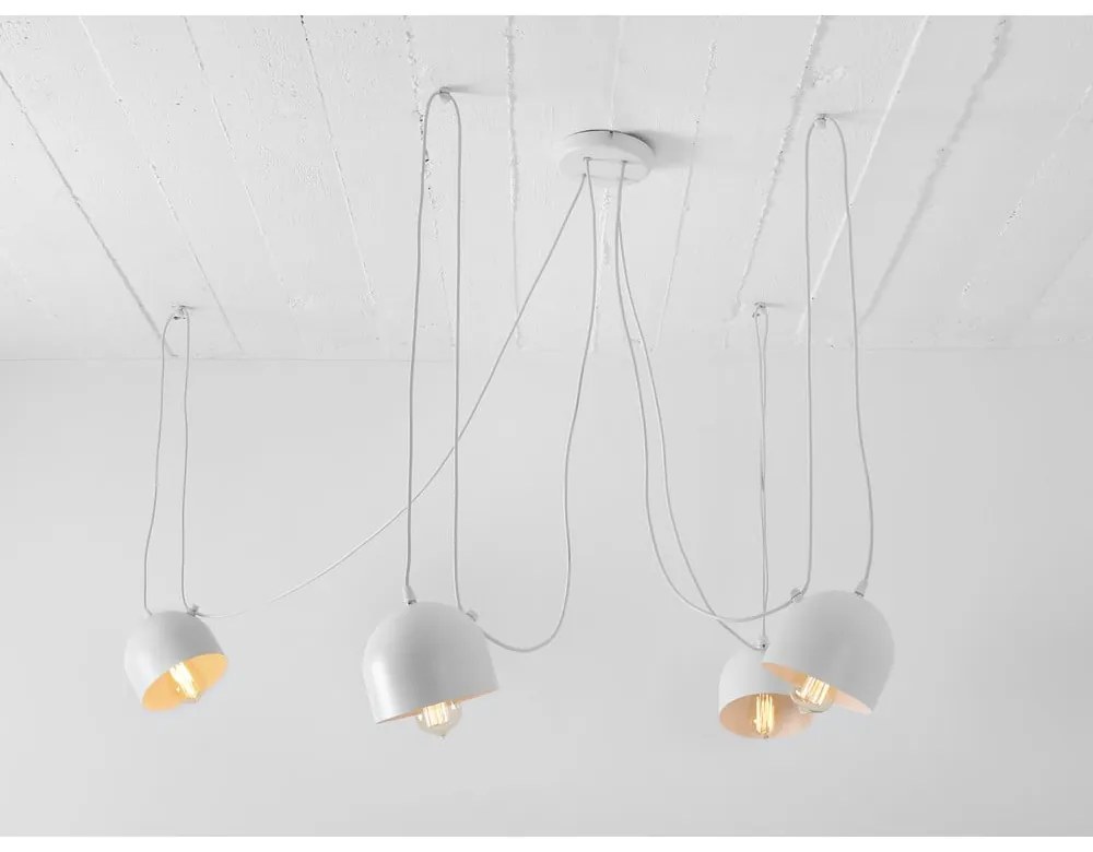 Lampada a sospensione bianca per 4 lampadine Popo - CustomForm
