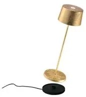 Zafferano Olivia lampada scrivania senza fili foglia oro
