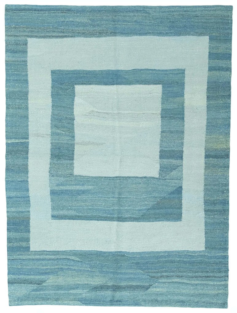 Kilim Tappeto 150x200 Blu (Iran) Tessuto A Mano