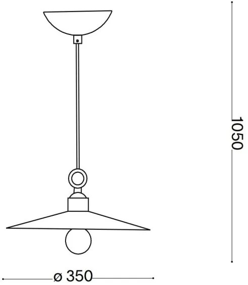 Ideal Lux - Lampadario a sospensione con filo CANTINA 1xE27/42W/230V diametro 35 cm rame