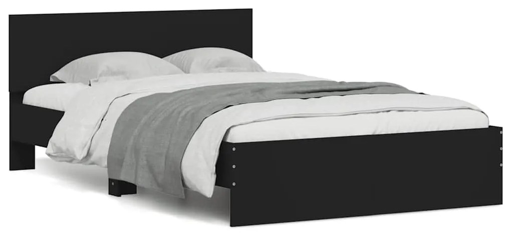 Giroletto Con Testiera E Led Nero 120x190 Cm /