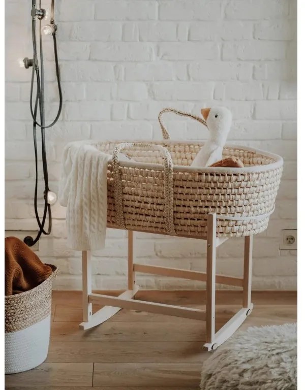 Ahojbaby cesta di Mosè per bambino Corn Natural + materasso Basic