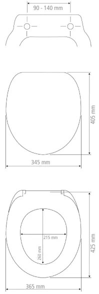 WENKO 25224100 - Sedile WC BAMBOUSA 34,5x40,5 cm marrone/argento