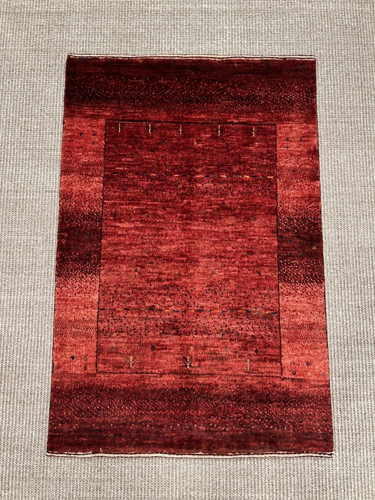 Loribaft Tappeto 90x60 Rosso (Iran) Annodato A Mano
