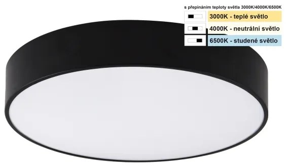 Top Light - Plafoniera LED da bagno PETAL LED/24W/230V IP44 diametro 35 cm nero