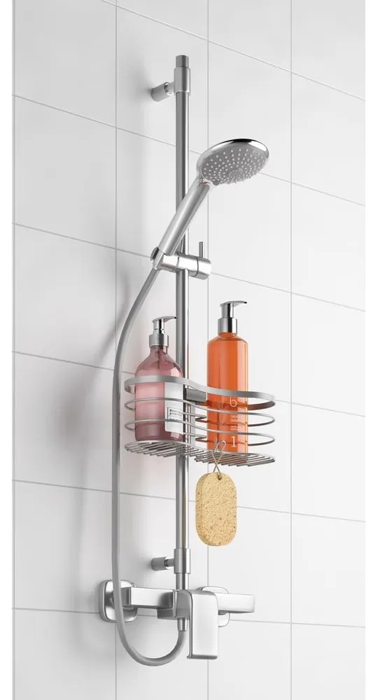 Mensola da bagno in acciaio sospesa in argento Viva! - Metaltex
