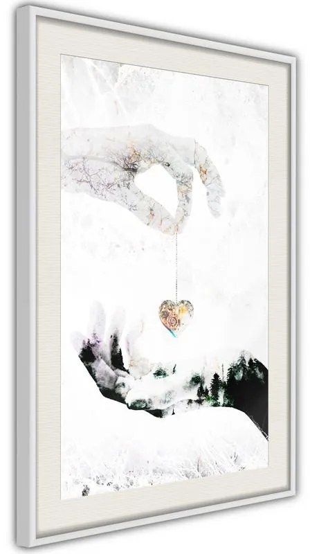 Poster  Give Me Your Heart  Cornice Quadri Cornice nera con pass-partout, Larghezza x Altezza Home decor 40x60