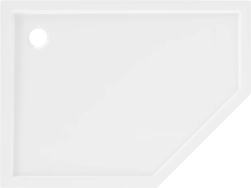 Mexen Flow piatto doccia pentagonale slim sinistro 100 x 80 cm, bianco lucido - 46P108010L