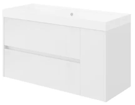 Mobile sottolavabo e lavabo Portofino bianco in mdf L 100 x H 51 x P 40 cm, 1 anta 2 cassetti