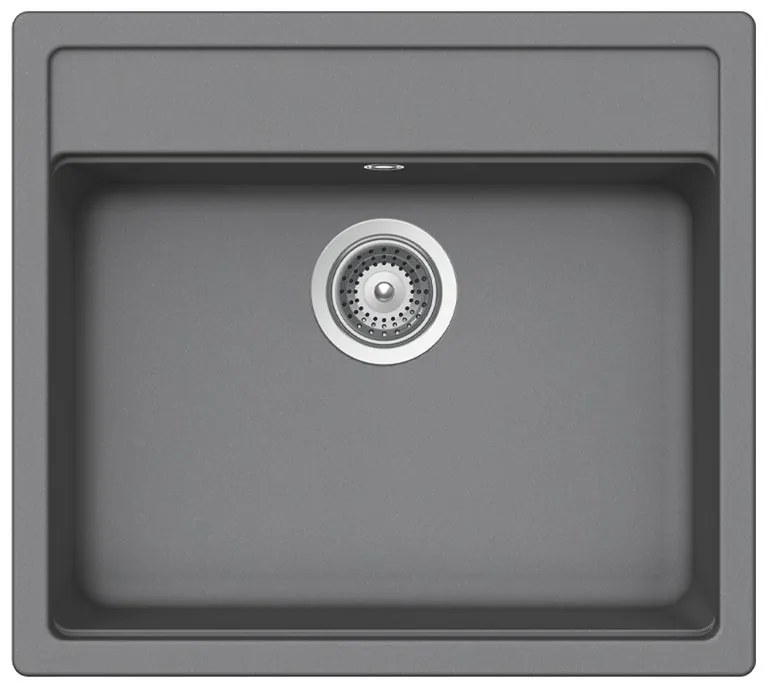 Lavello integrato 1 vasca DELINIA Onega quarzo L 51 x L 57 cm grigio