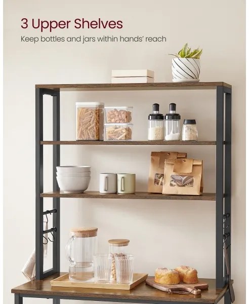 Scaffale a ripiani per cucina MARGE marrone/nero