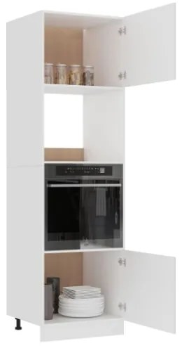Armadio per Microonde Bianco 60x57x207 cm in Truciolato