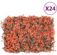 Recinzione Foglie Acero Artificiali 24 pz Rosso Chiaro 40x60cmcod mxl 92065