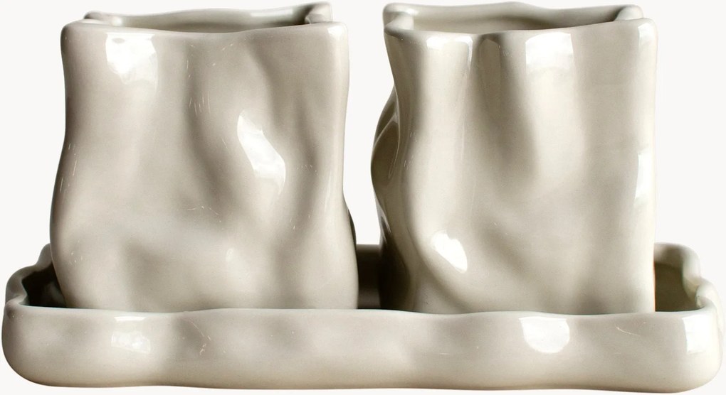 Barattoli da cucina con vassoio Herb, set da 3