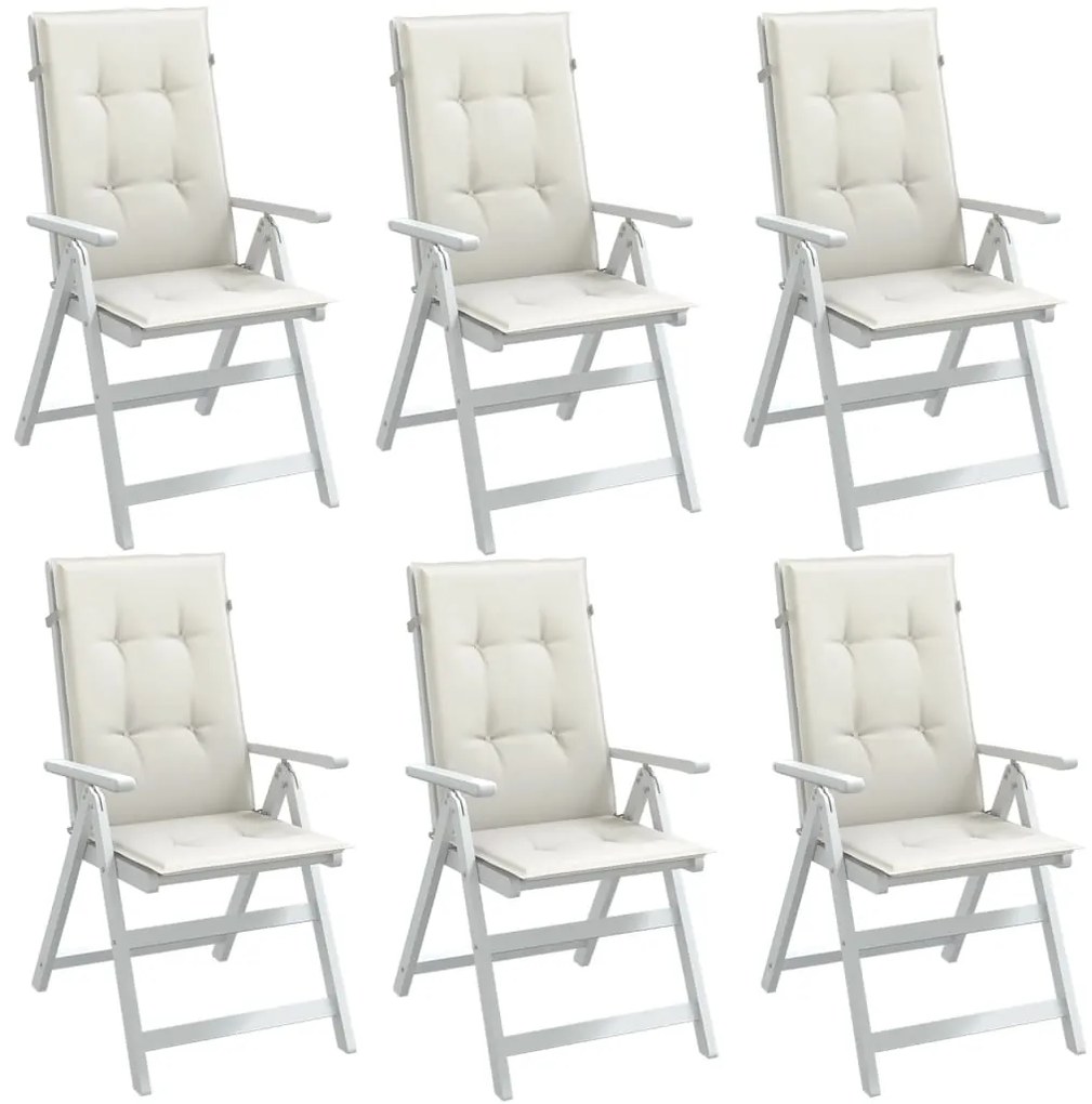 Cuscini Sedia Schiena Alta 6 Crema Mélange 120x50x4 Tessuto /