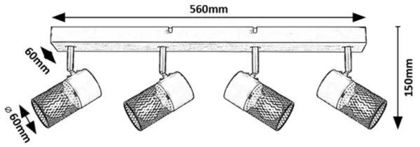 Rabalux 71154 - Faretto METTA 4xE14/40W/230V