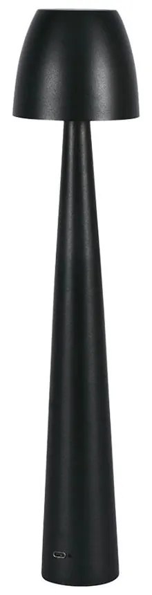 Lampada LED Tavolo 3W CCT Touch Ricaricabile USB-C Nera V-TAC