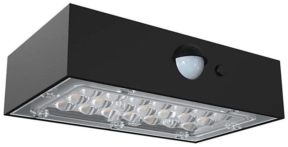 Applique a LED solare con sensore LED/3W/3,7V 3000K/4000K IP65 nero