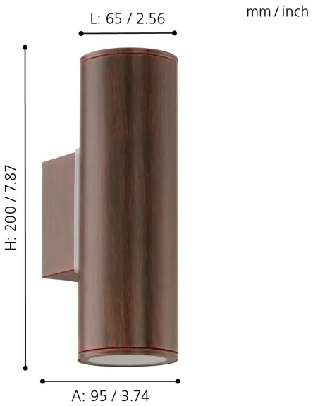 Eglo 94105 - Illuminazione LED da esterno RIGA 2xGU10/3W/230V