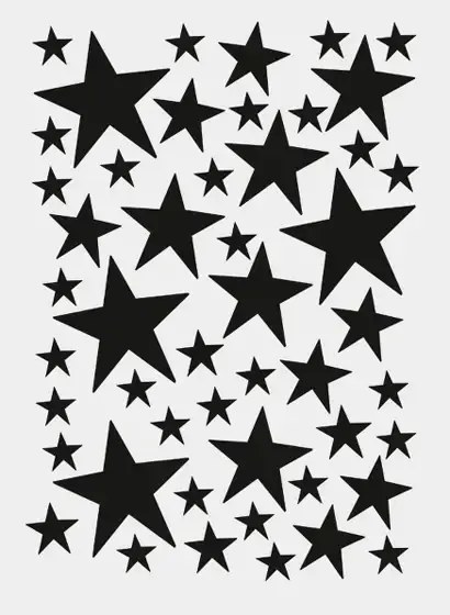 Ferm Living Adesivo murale Mini Stars - schwarz