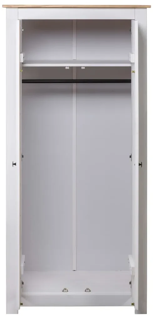 Armadio bianco 80x50x171,5 cm legno massello pino panama range