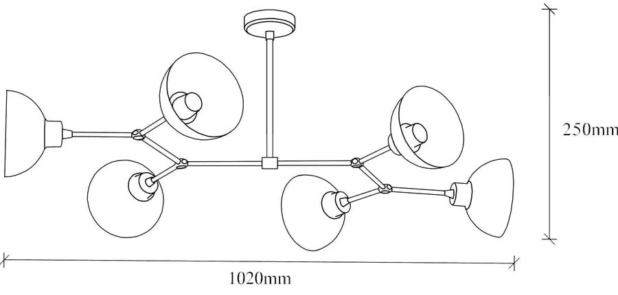 Plafoniera dorata con paralume in metallo 52x102 cm Dram – Opviq lights