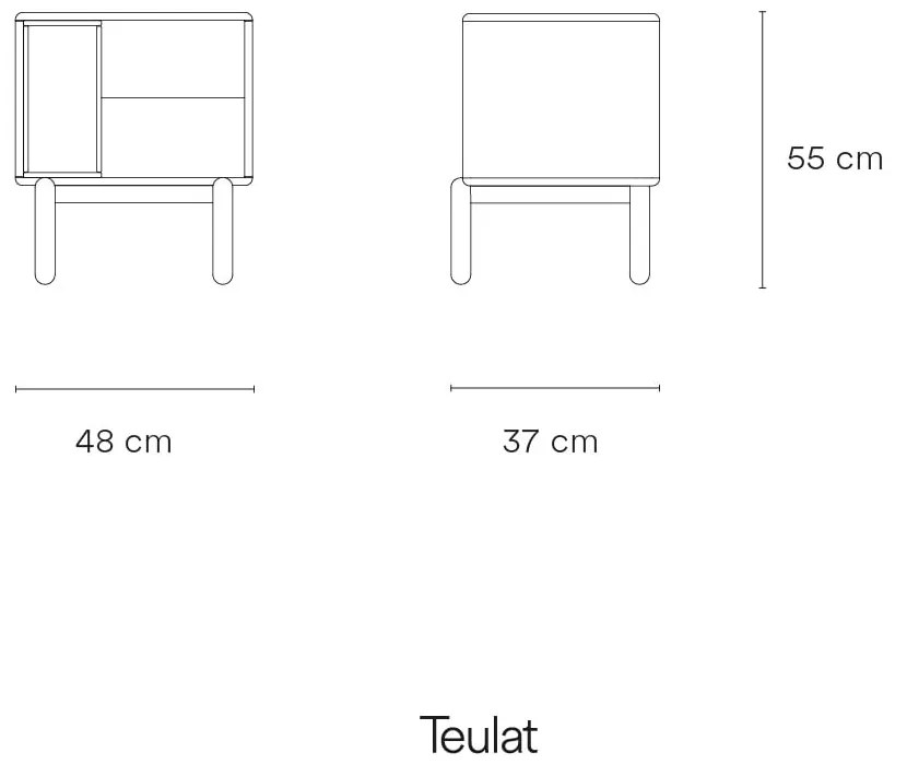 Comodino grigio scuro Corvo - Teulat