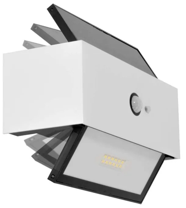 Applique LED Solare Bianca, Rettangolare, con Sensore di Movimento Colore Bianco Naturale 4.000K