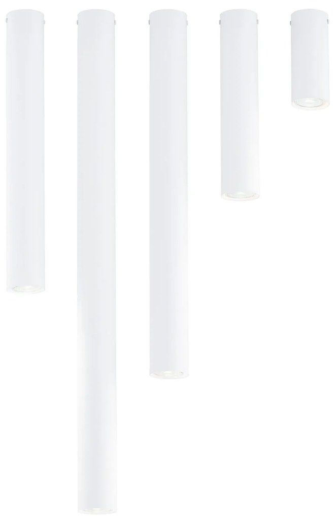 Plafoniera Moderna Faretto Tecno 1 Luce Acciaio Bianco 30 Cm