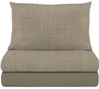 Completo letto singolo tortora falso unito cotone