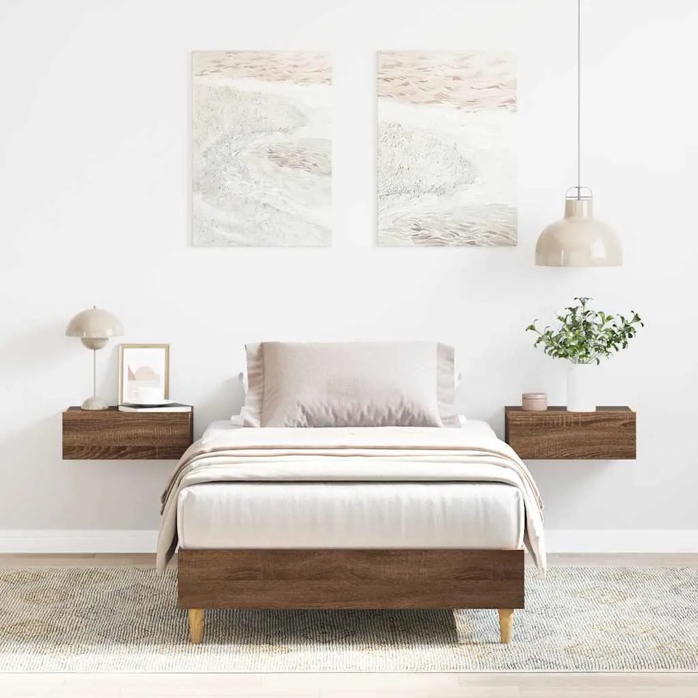 Giroletto Senza Materasso Rovere Marrone 90x200cm İn Truciolato /