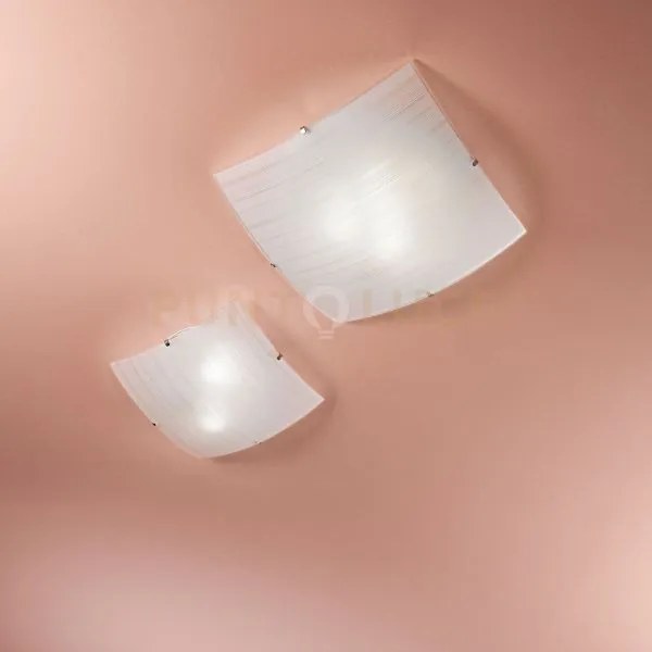 Plafoniera celine bianca 3 luci attacco e27 40x40x10cm vetro bianco...