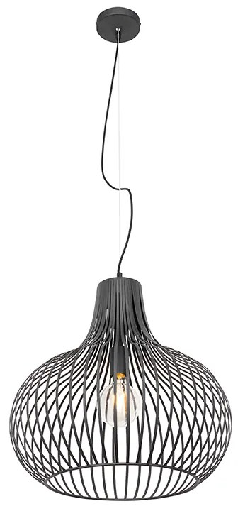 Lampada a sospensione moderna nera 48 cm - Saffira