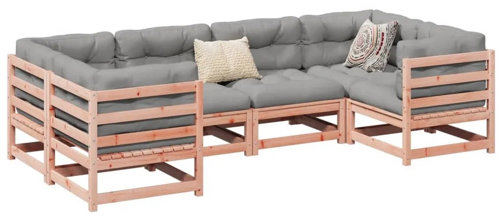 Set Divani Da Giardino 6 Pz İn Legno Massello Abete Douglas /