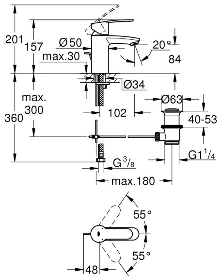 GROHE 3355220E - Miscelatore per lavabo EUROSTYLE COSMOPOLITAN, cromo lucido