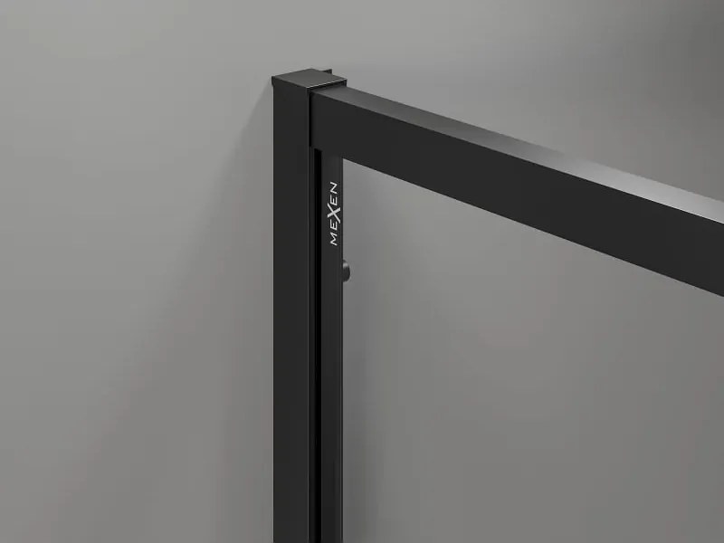 Mexen Exo cabina doccia semicircolare scorrevole 90 x 90 cm, trasparente, nera - 8132-090-090-70-00