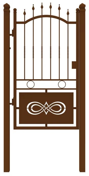 Cancello manuale con serratura elettrica Lavaredo in ferro, apertura a sinistra, L 104.5, H 180-195 cm, di colore marrone corten