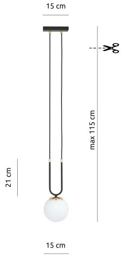 Lampadario a sospensione con filo GLAM 1xE14/10W/230V nero