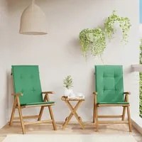 Sedie da Giardino Reclinabili con Cuscini 2 pz in Legno di Teak 3196438