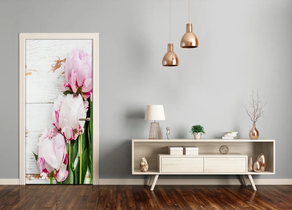 Adesivo per porta Peonia 95x205 cm