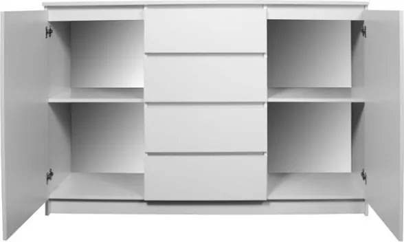 Credenza Soggiorno 2 Ante 4 Cassetti 140x40x100 Artika Bianca