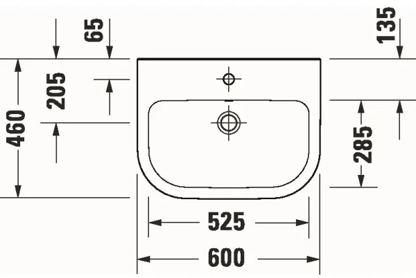 Duravit 23986000002 - Lavabo sospeso D-CODE 60x46 cm ceramica/bianco lucido