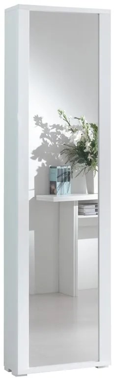 Scarpiera a specchio  1 anta doppia profondità L 50 x H 182 x P 31 cm 18 paia, bianco