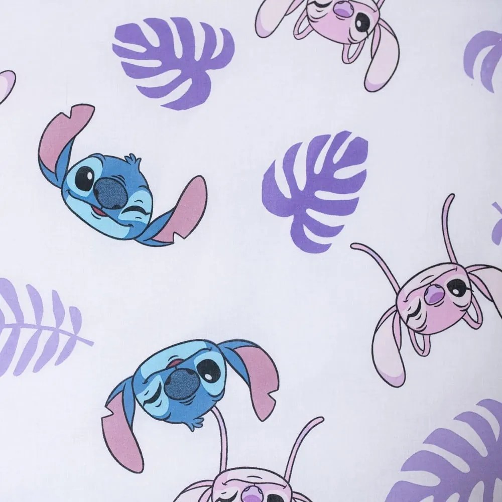 Set copripiumino e federa da bambini viola in cotone per letto singolo 140x200 cm Lilo and Stitch "Kiss" – Jerry Fabrics