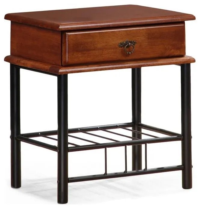 Comodino FIONA 55x48 cm marrone/nero