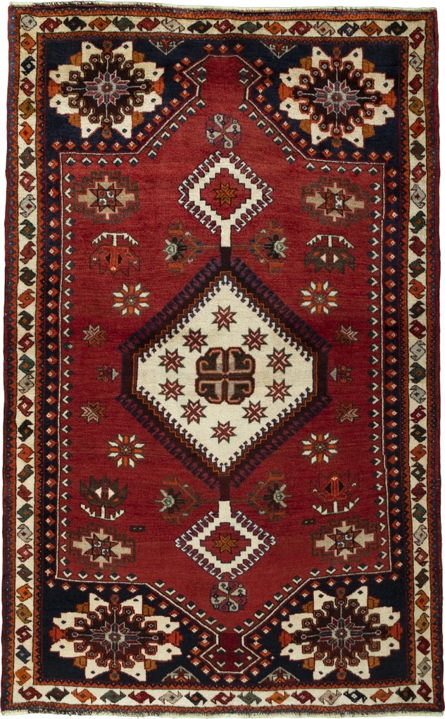 Shiraz Tappeto persiano 120 x 190 Rosso (Iran) Annodato A Mano