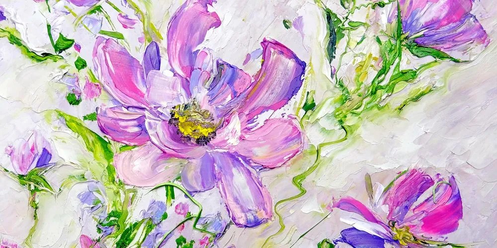 Quadro su tela – Fiori estivi dipinti moderni